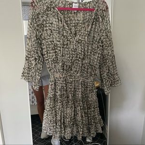 Misa Los Angeles Floral Mini Dress - Black and White